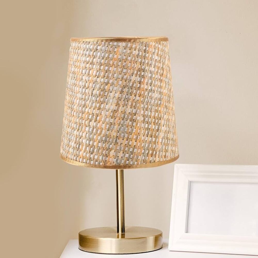 Colorful Weaving Wicker Conical Light Cover Indoor Rattan Lampshade